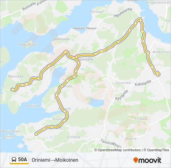 50A Bus Line Map