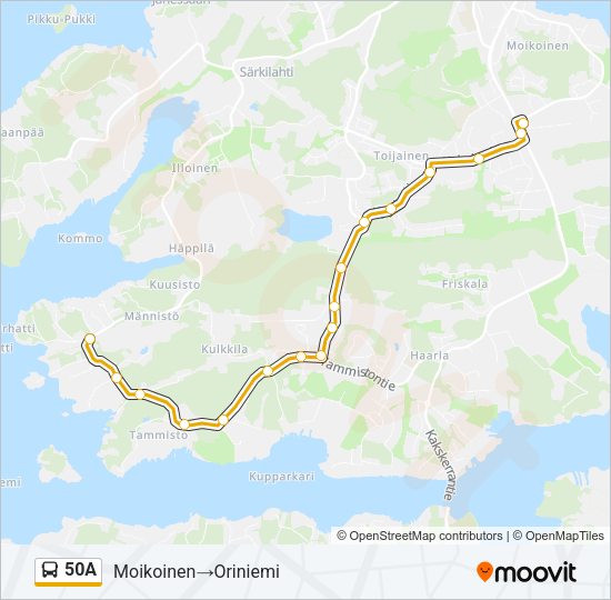 50A Bus Line Map