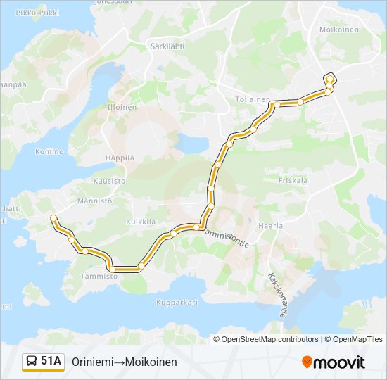 51A Bus Line Map