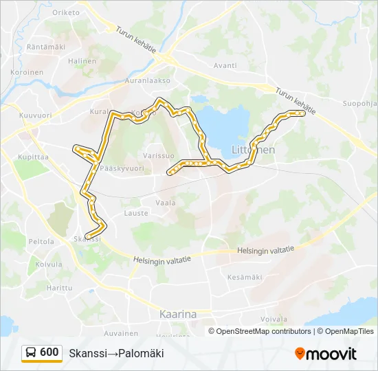 600 Bus Line Map