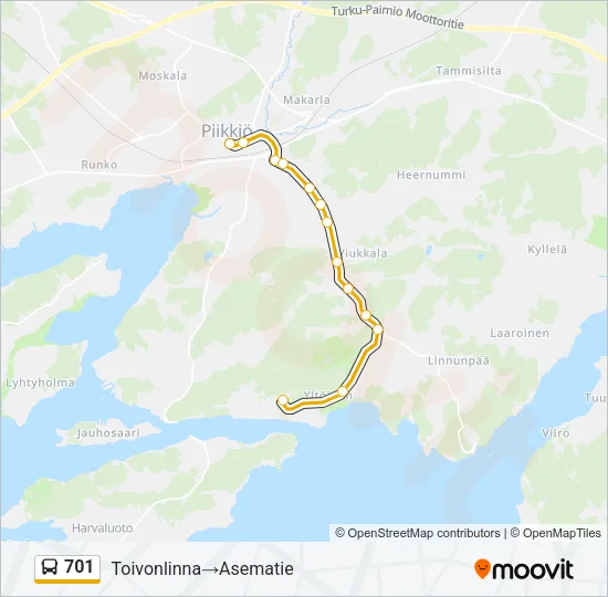 701 Bus Line Map