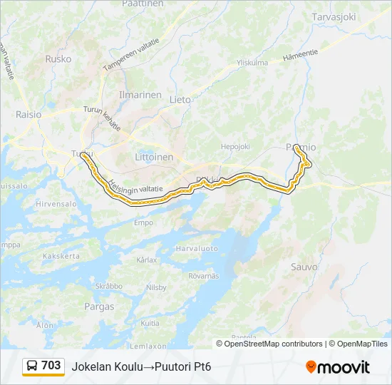 703 Bus Line Map