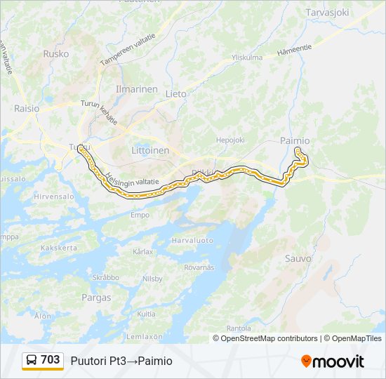 703 Bus Line Map