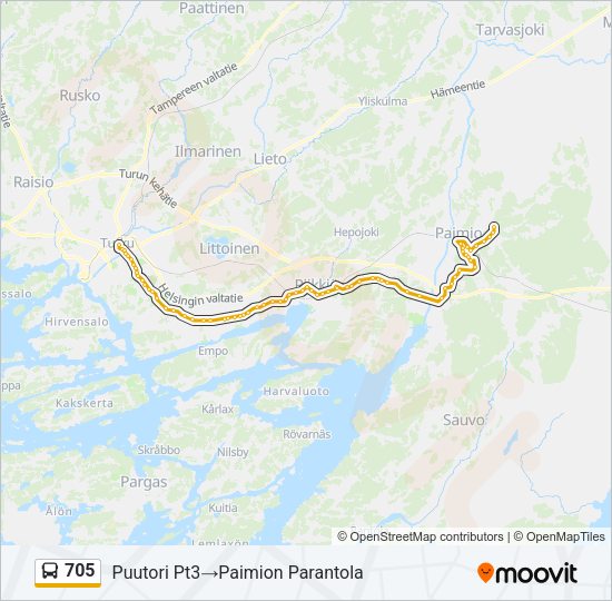 705 Bus Line Map