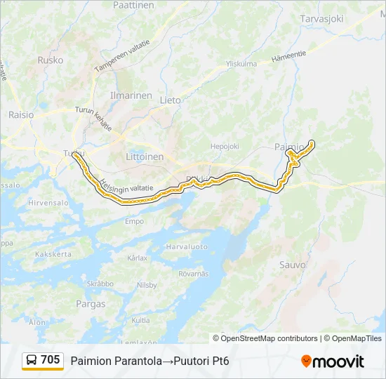 705 Bus Line Map