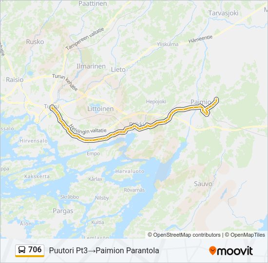 706 Bus Line Map