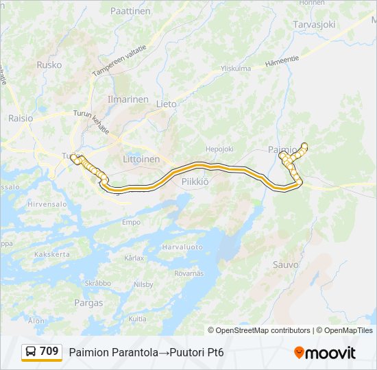 709 Bus Line Map