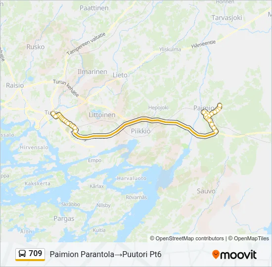 709 Bus Line Map