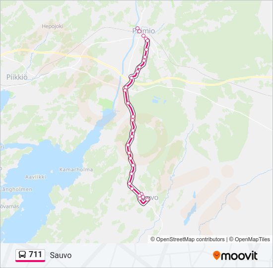 711 Bus Line Map