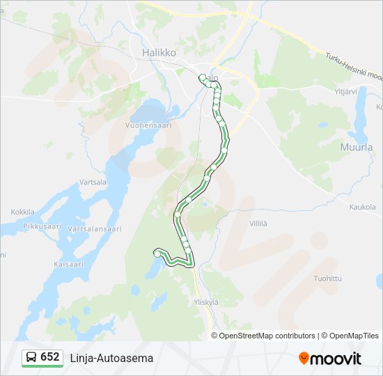 652 Bus Line Map