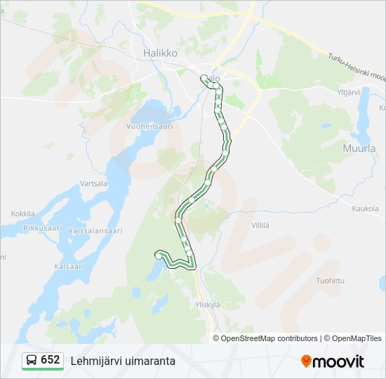 652 Bus Line Map