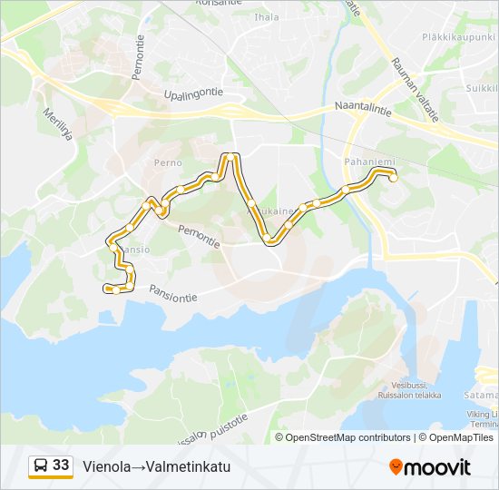 33 Bus Line Map