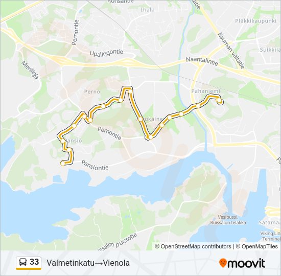 33 Bus Line Map