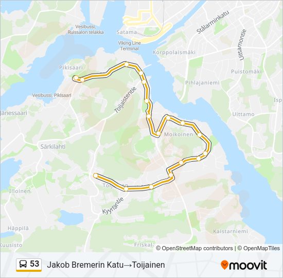 53 Bus Line Map