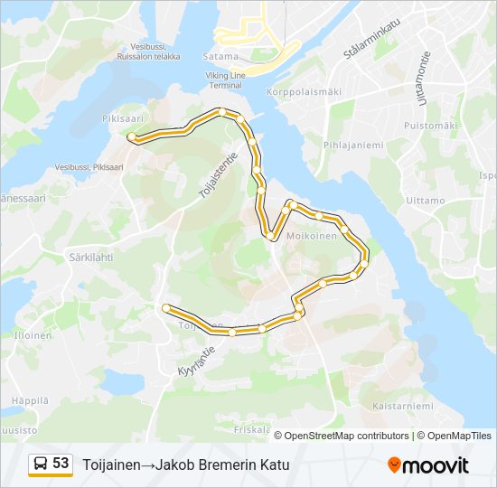 53 Bus Line Map