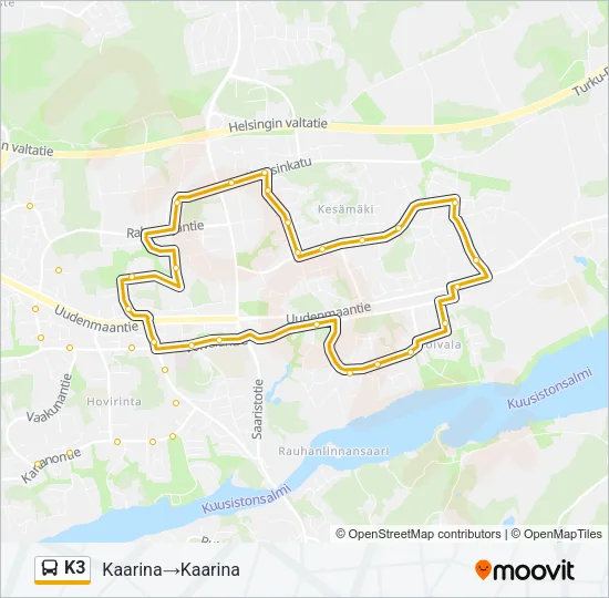 K3 Bus Line Map