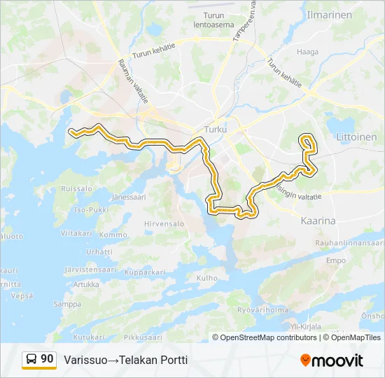 90 Bus Line Map