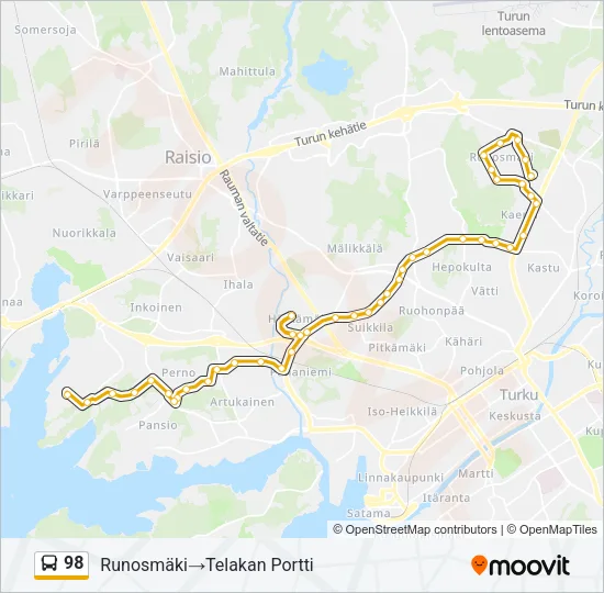 98 Bus Line Map