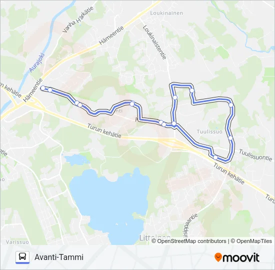 AVANTI LIITYNTÄLIIKENNE Bus Line Map