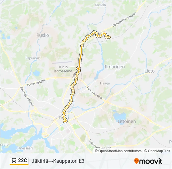 22C Bus Line Map