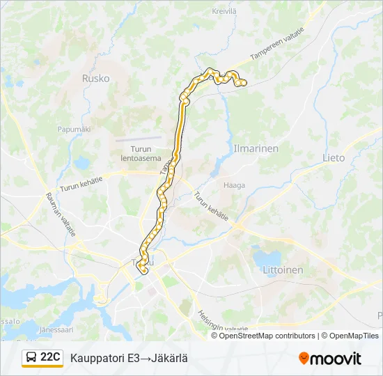 22C Bus Line Map