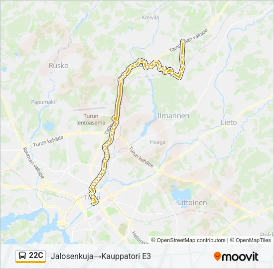 22C Bus Line Map