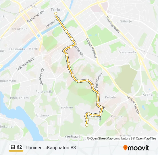 62 Bus Line Map