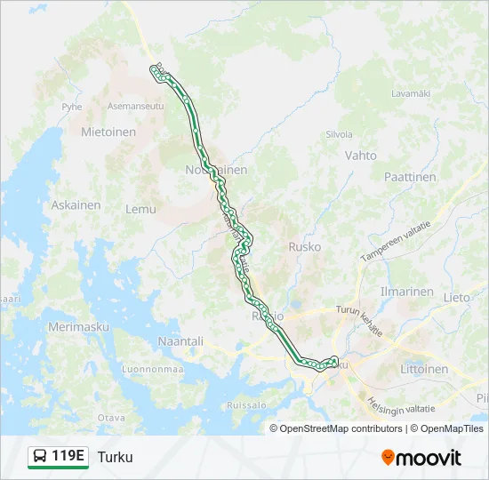 119E Bus Line Map