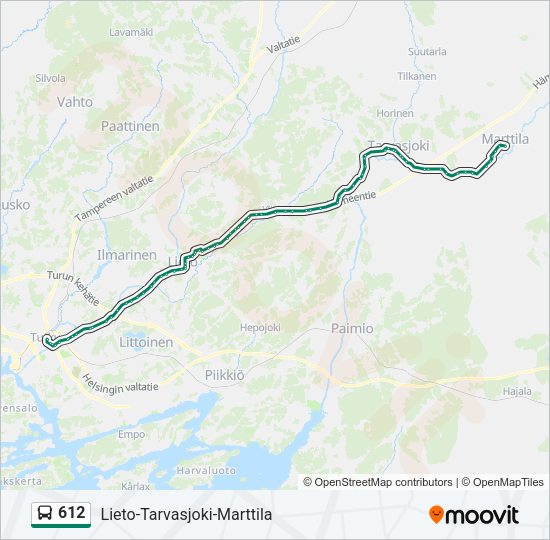612 Bus Line Map
