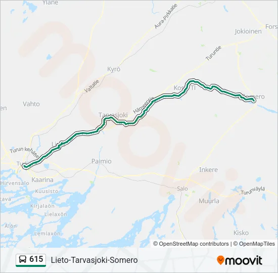 615 Bus Line Map