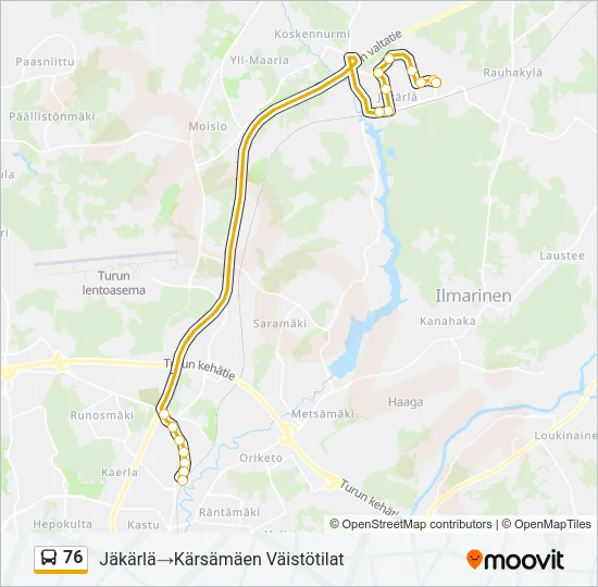 76 Bus Line Map