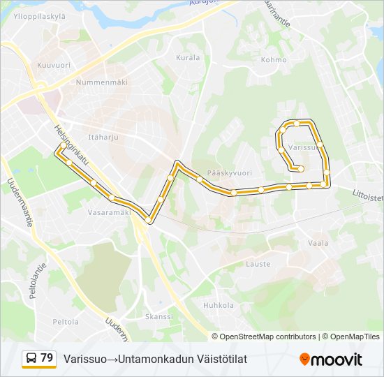 79 bus Line Map