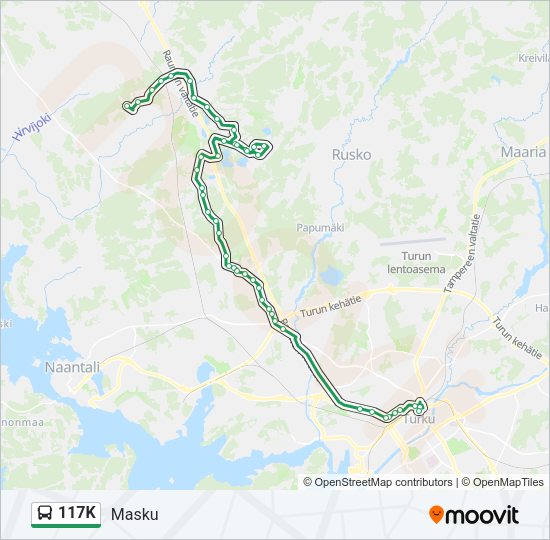 117K Bus Line Map