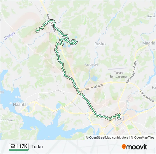 117K Bus Line Map