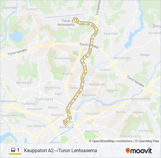 1 bus Line Map