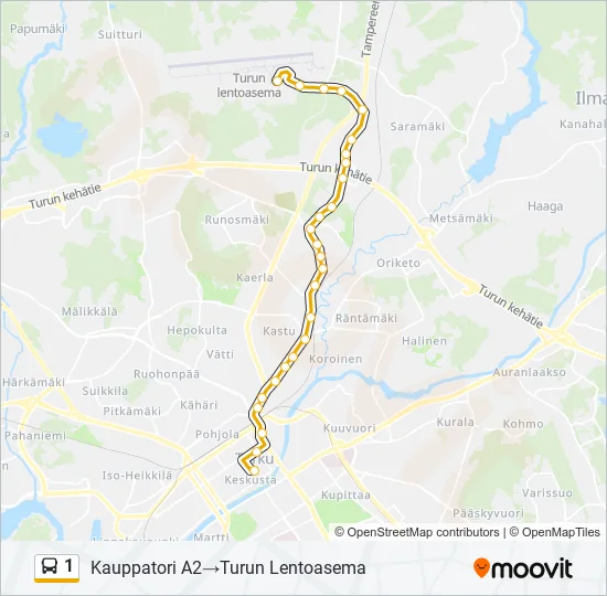 1 Bus Line Map