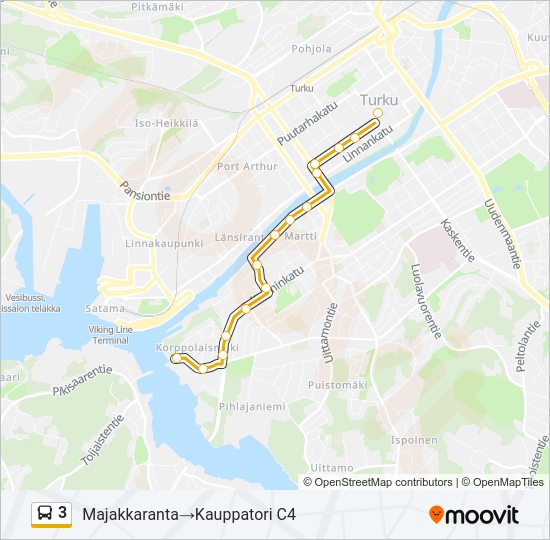 3 Bus Line Map
