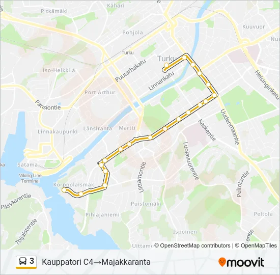 3 Bus Line Map