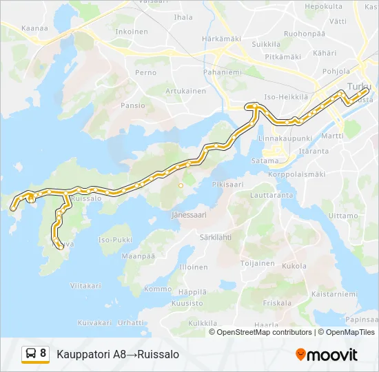 8 Bus Line Map