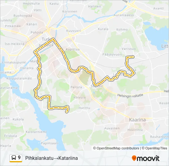 9 Bus Line Map