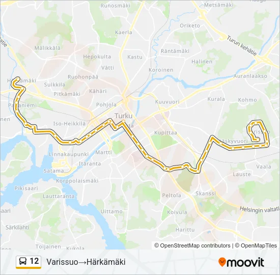 12 Bus Line Map
