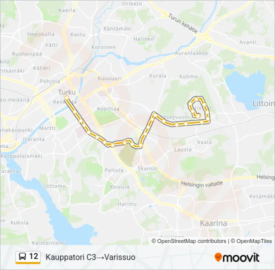 12 Bus Line Map