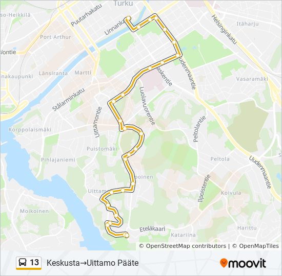 Bus Route From My Location 13 Route Schedules Stops Maps Keskusta Uittamo Paate Updated