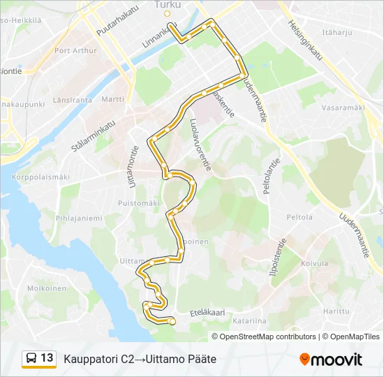 13 Bus Line Map