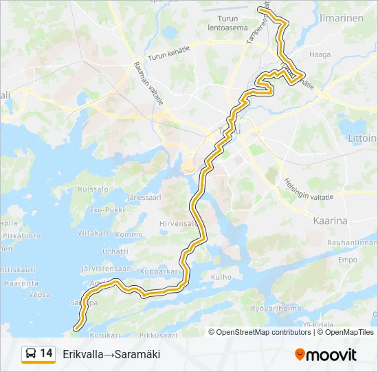 14 Bus Line Map