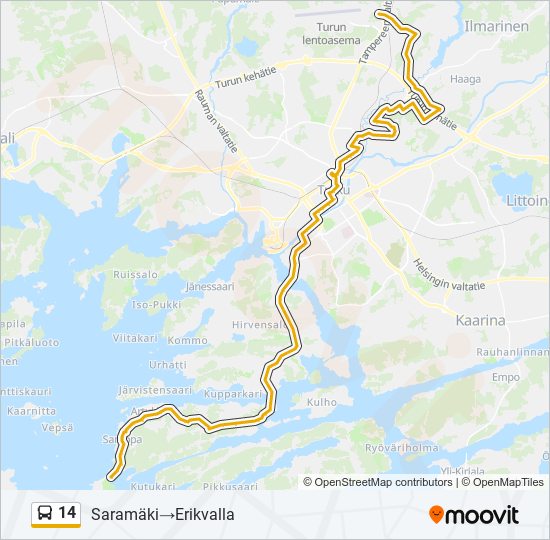 14 bus Line Map