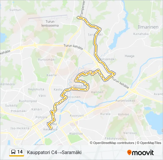 14 Bus Line Map