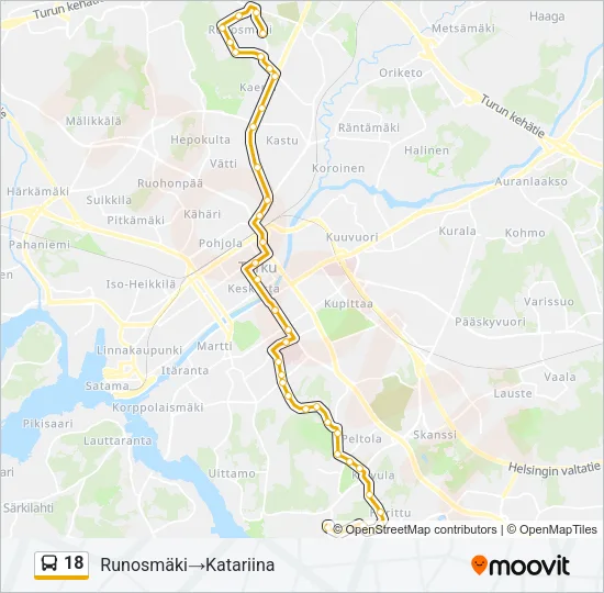 18 Bus Line Map