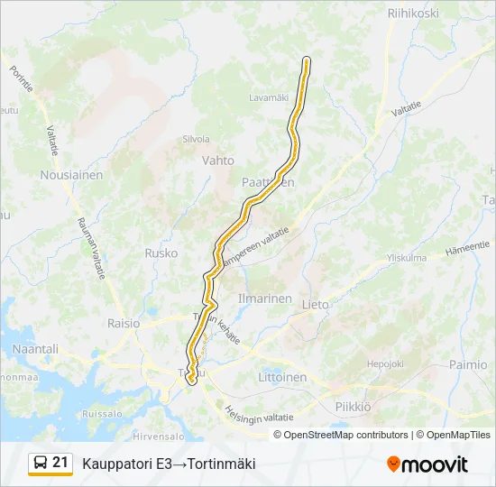 21 Bus Line Map