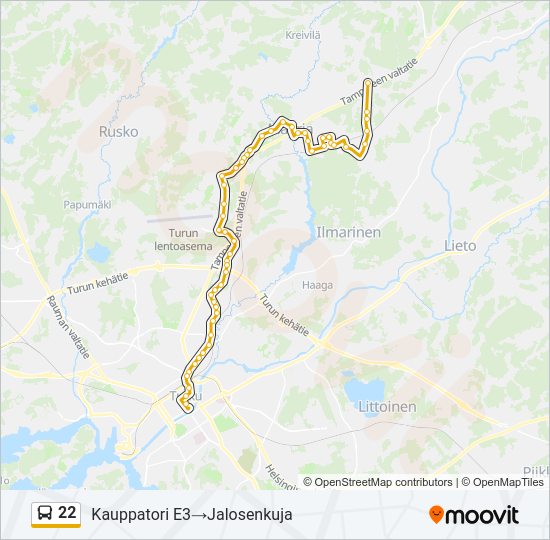 22 Bus Line Map